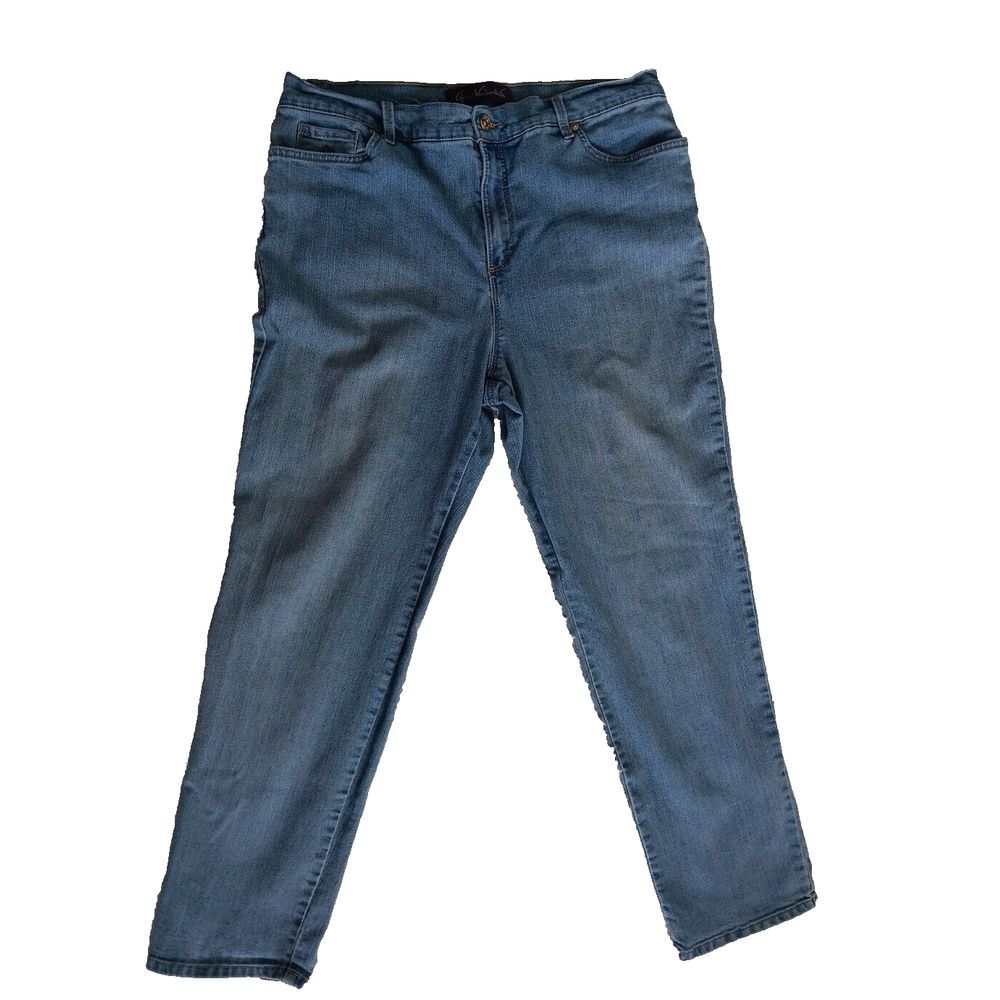 Gloria Vanderbilt Womens 16 Altered Denim Blue Jeans